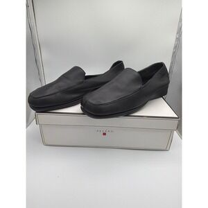 Pesaro Cushie Black Leather Comfort Loafers Cushioned Slip On Women 9 M EU 39